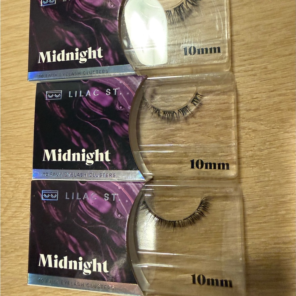 Lilac St. cluster lashes, Midnight 10mm - set of 3